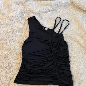 H&M Elegant Black Ruched Women's Top